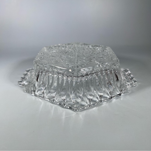 Vintage Rare Russian Cut Crystal Candy Dish Trinket Dish Nut Dish Hexagon Shape - Picture 7 of 10